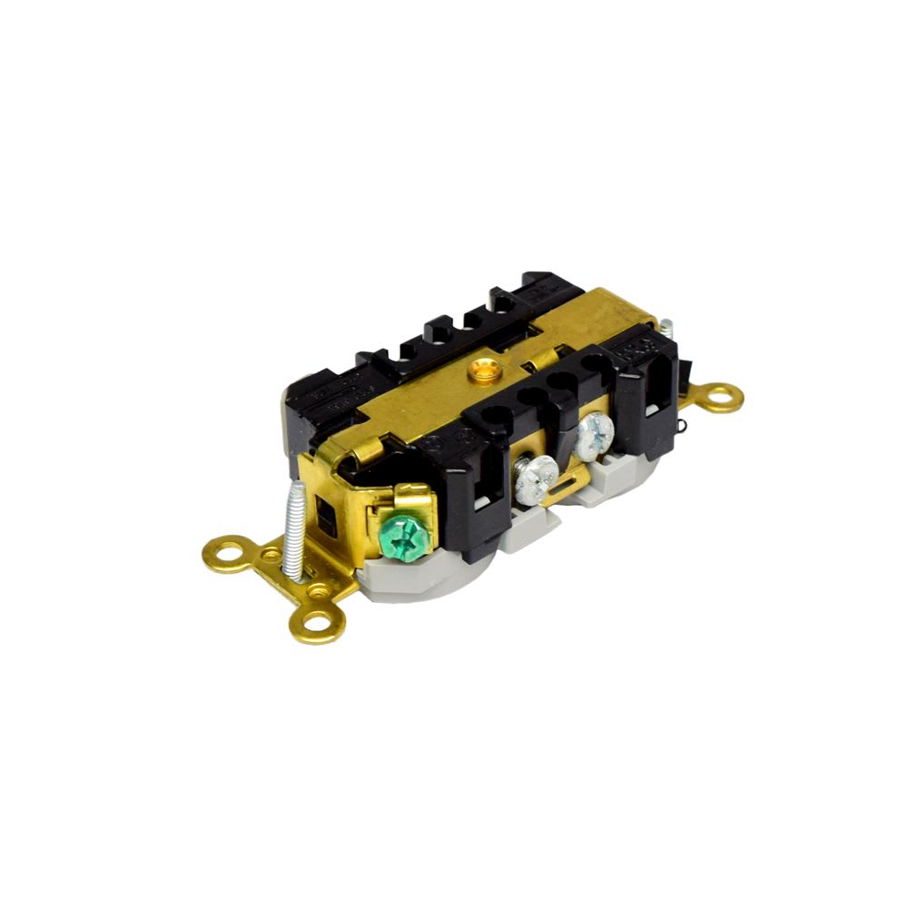 TOMACORRIENTE DOBLE 2X15A+T USO INDUSTRIAL NEMA 5-15R GRIS 5262-GY LEVITON