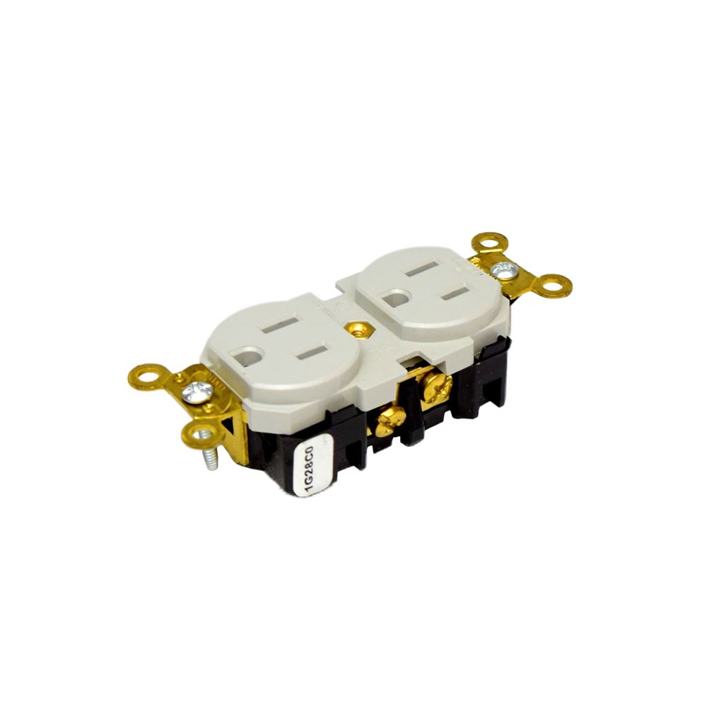 TOMACORRIENTE DOBLE 2X15A+T USO INDUSTRIAL NEMA 5-15R GRIS 5262-GY LEVITON2
