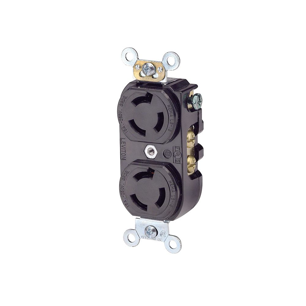 TOMACORRIENTE DOBLE DE TORSIoN 2X15A+T 250V NEMA L6-15R 4550 LEVITON