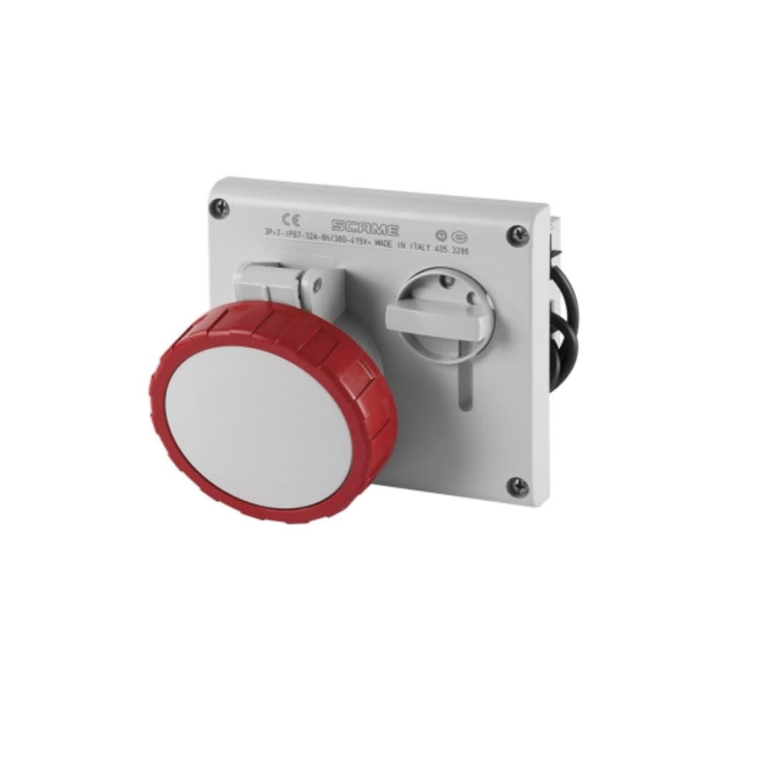 TOMACORRIENTE P/EMPOTRAR C/ENCLAVAMIENTO 3X32A+T 440V IP67 3H OMNIA 405.32864 SCAME