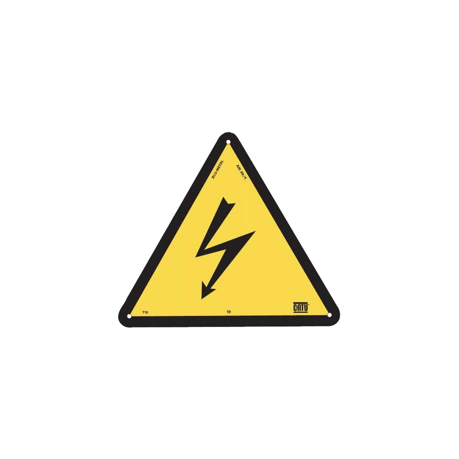 SEÑALIZACION DE ALUMINIO TRIANGULAR RIESGO ELÉCTRICO RAYO 100MM AM-49/1 CATU1
