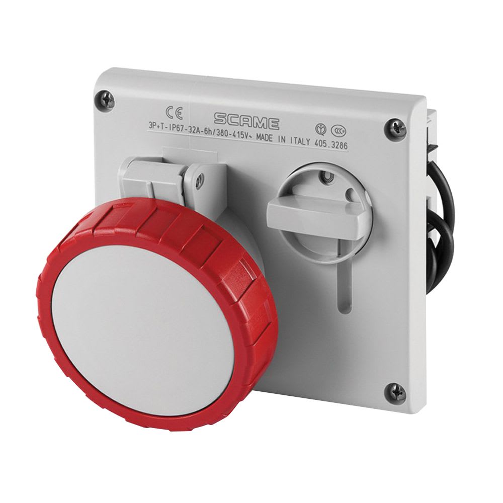 TOMACORRIENTE P/EMPOTRAR C/ENCLAVAMIENTO 3X32A+T 415V IP67 6H OMNIA 405.3286 SCAME1