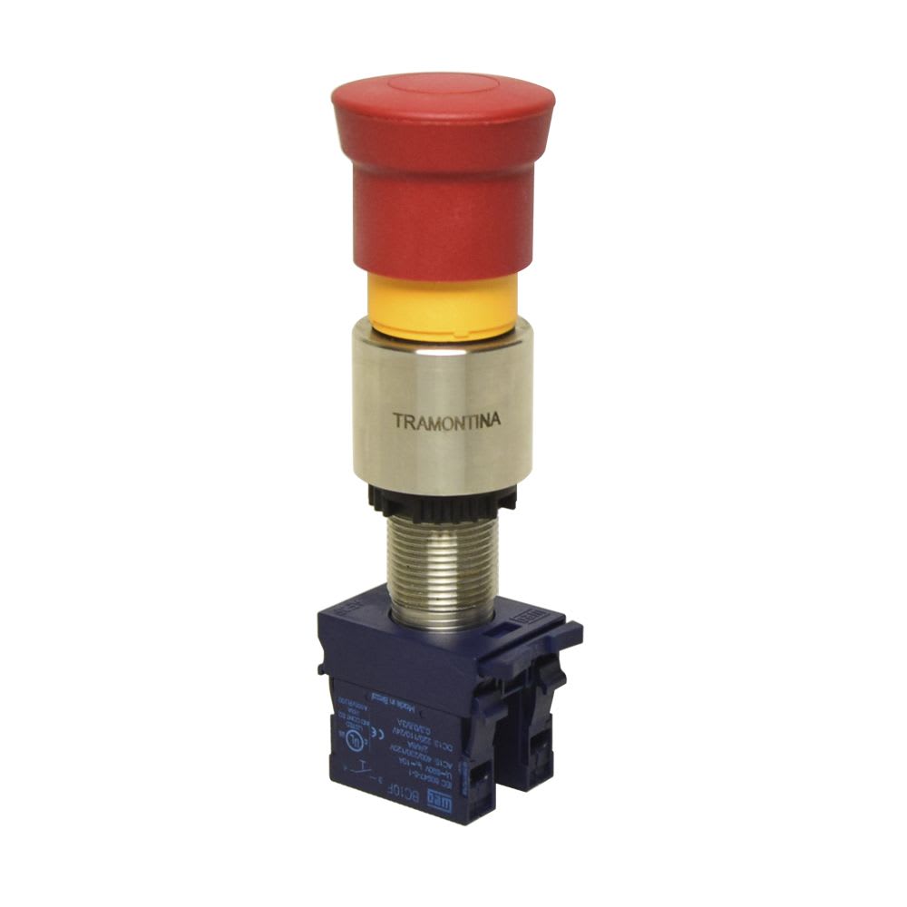PULSADOR DE EMERGENCIA C/ENCLAVAMIENTO 22MM NA+NC CL.1 ZONA 1 56704/111 TRAMONTINA2
