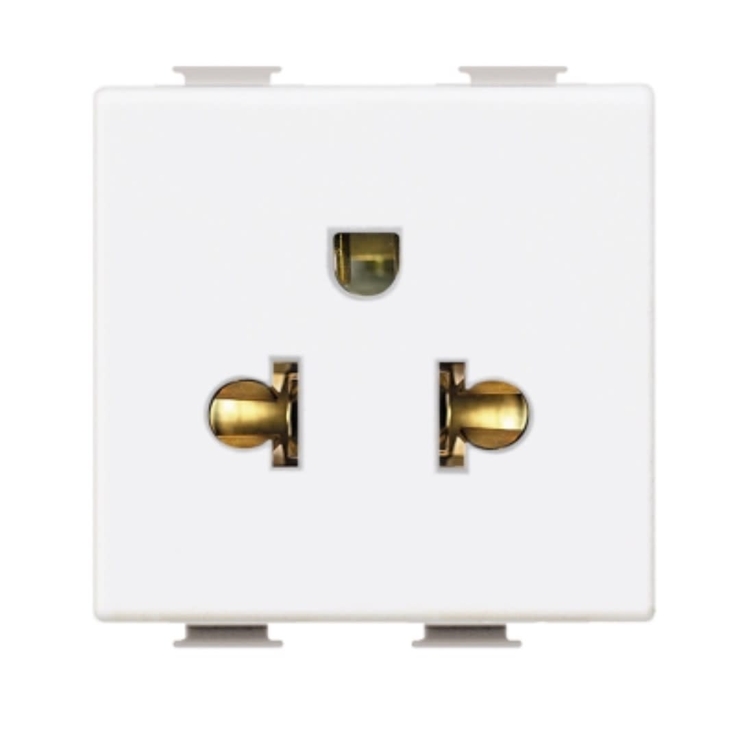 TOMACORRIENTE UNIVERSAL 2X16A+T 250V 2 MODULOS BLANCO MATIX AM5025T BTICINO