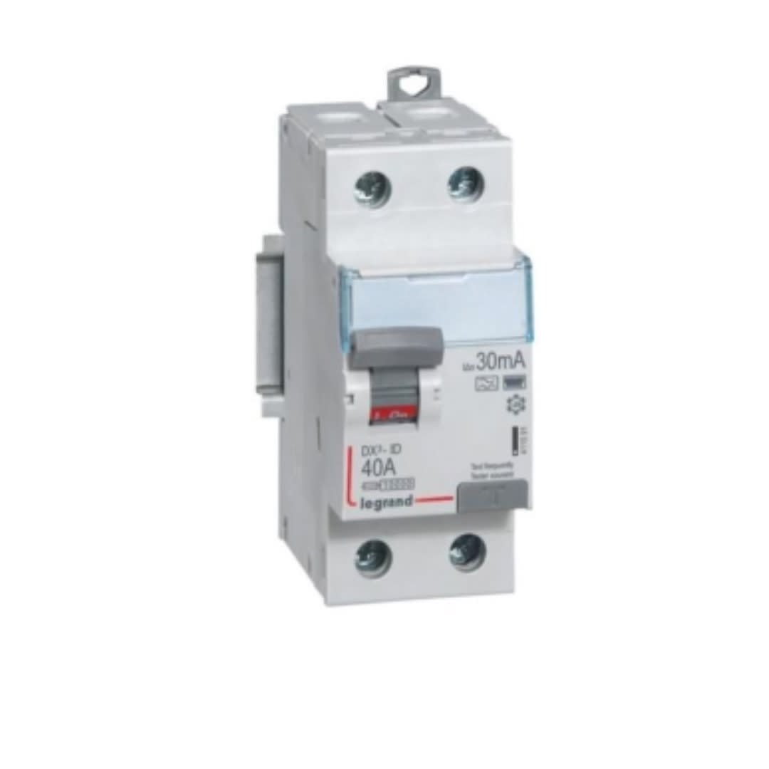 INTERRUPTOR DIFERENCIAL 2X40A 30MA 230V 2 MODULOS DIN DX3-ID 411591 LEGRAND