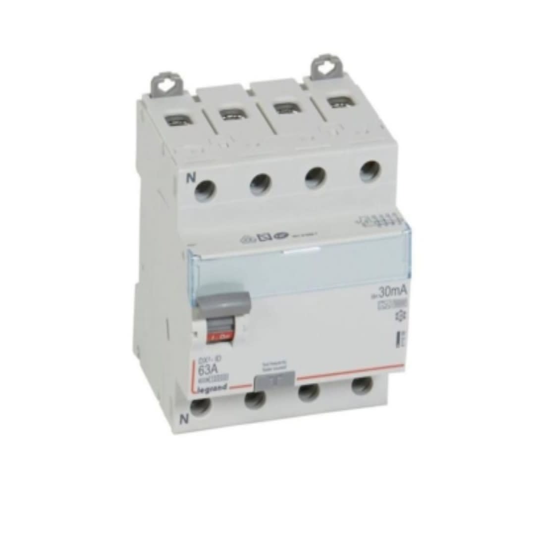 INTERRUPTOR DIFERENCIAL 4X63A 30MA 230VAC 2 MODULOS DIN DX3-ID 411696 LEGRAND