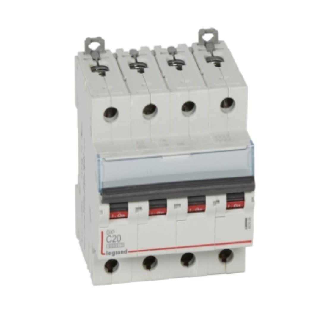 INTERRUPTOR TERMOMAGNETICO 4X20A 10KA 230/400V C DIN 407929 LEGRAND