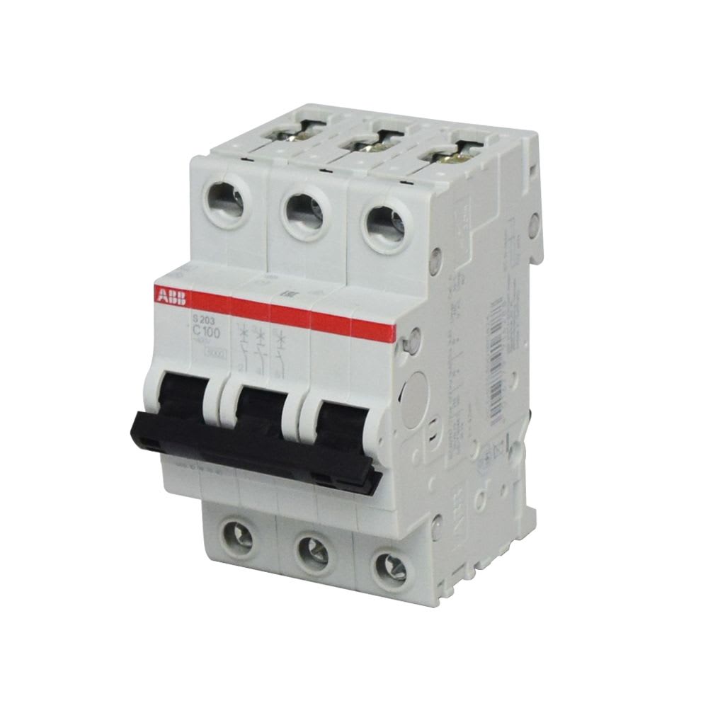 INTERRUPTOR TERMOMAGNETICO 3X100A 10/6KA 230/400V TIPO C DIN 2CDS253001R0824 ABB1