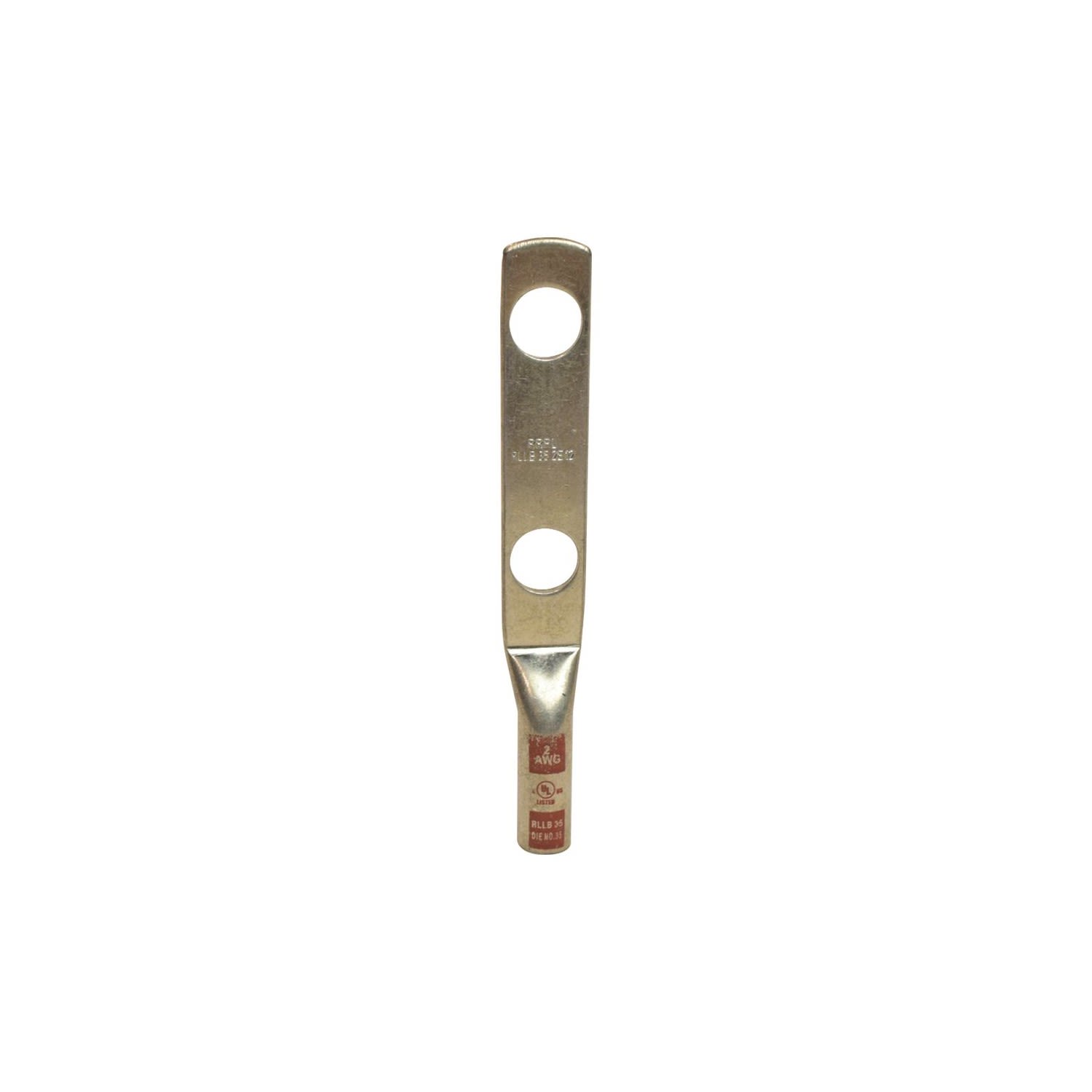 TERMINAL A COMPRESION CON BARRIL LARGO CU/ES 2AWG 2H 1/2