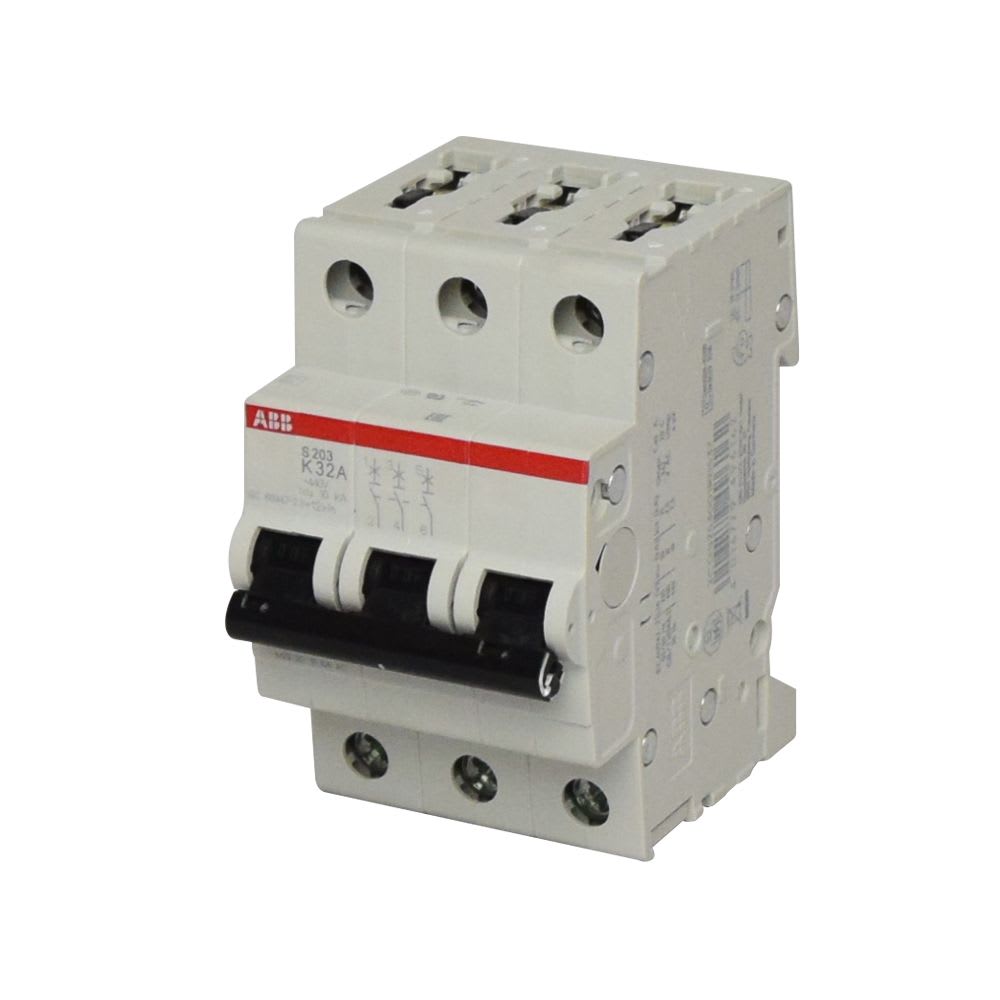 INTERRUPTOR TERMOMAGNETICO 3X32A 20/6KA 230/400V TIPO K DIN 2CDS253001R0537 ABB