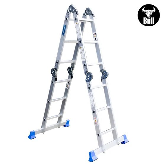 ESCALERA ALUMINIO MULTIUSOS + PLATAFORMA 12 PASOS 150KG AM150-12IA+ PASOS AMERICAN BULL3
