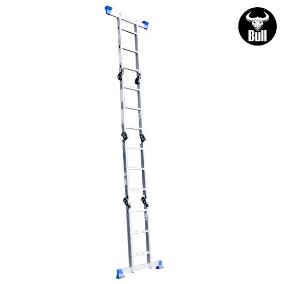 ESCALERA ALUMINIO MULTIUSOS + PLATAFORMA 12 PASOS 150KG AM150-12IA+ PASOS AMERICAN BULL4