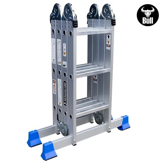 ESCALERA ALUMINIO MULTIUSOS + PLATAFORMA 12 PASOS 150KG AM150-12IA+ PASOS AMERICAN BULL5