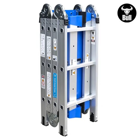 ESCALERA ALUMINIO MULTIUSOS + PLATAFORMA 12 PASOS 150KG AM150-12IA+ PASOS AMERICAN BULL6
