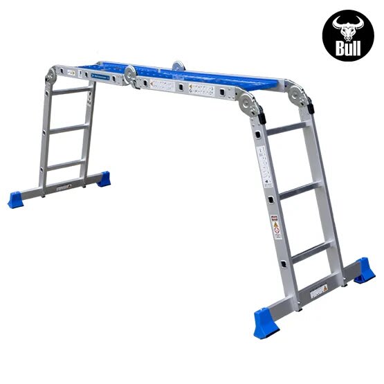 ESCALERA ALUMINIO MULTIUSOS + PLATAFORMA 12 PASOS 150KG AM150-12IA+ PASOS AMERICAN BULL7