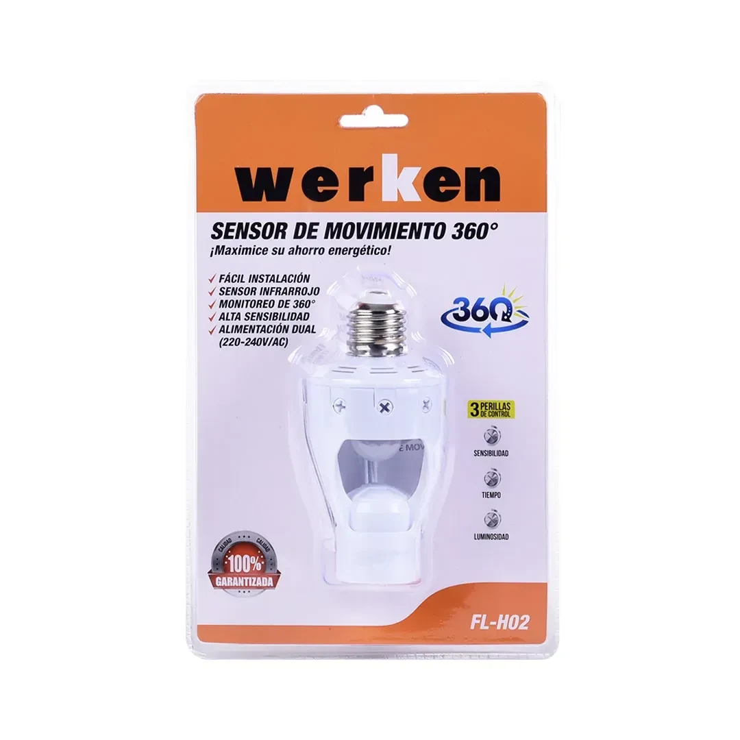 SENSOR DE MOVIMIENTO TIPO SOCKET FLH02 BLANCO WERKEN5