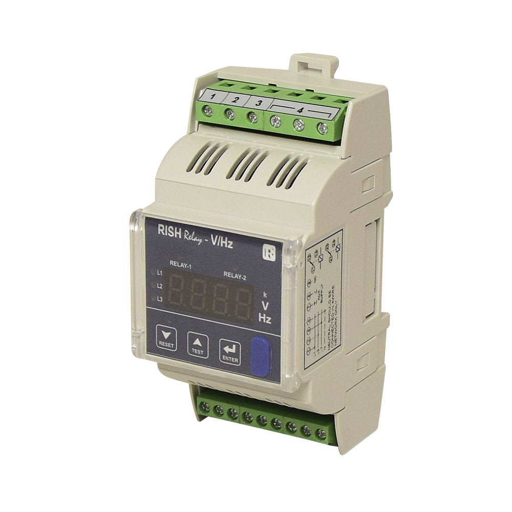 RELE DE MNIMA Y MXIMA TENSION: FALTA Y ASIMETRA DE FASE 1F/3F. 100-600V RISH RELAY V/HZ RISHABH2