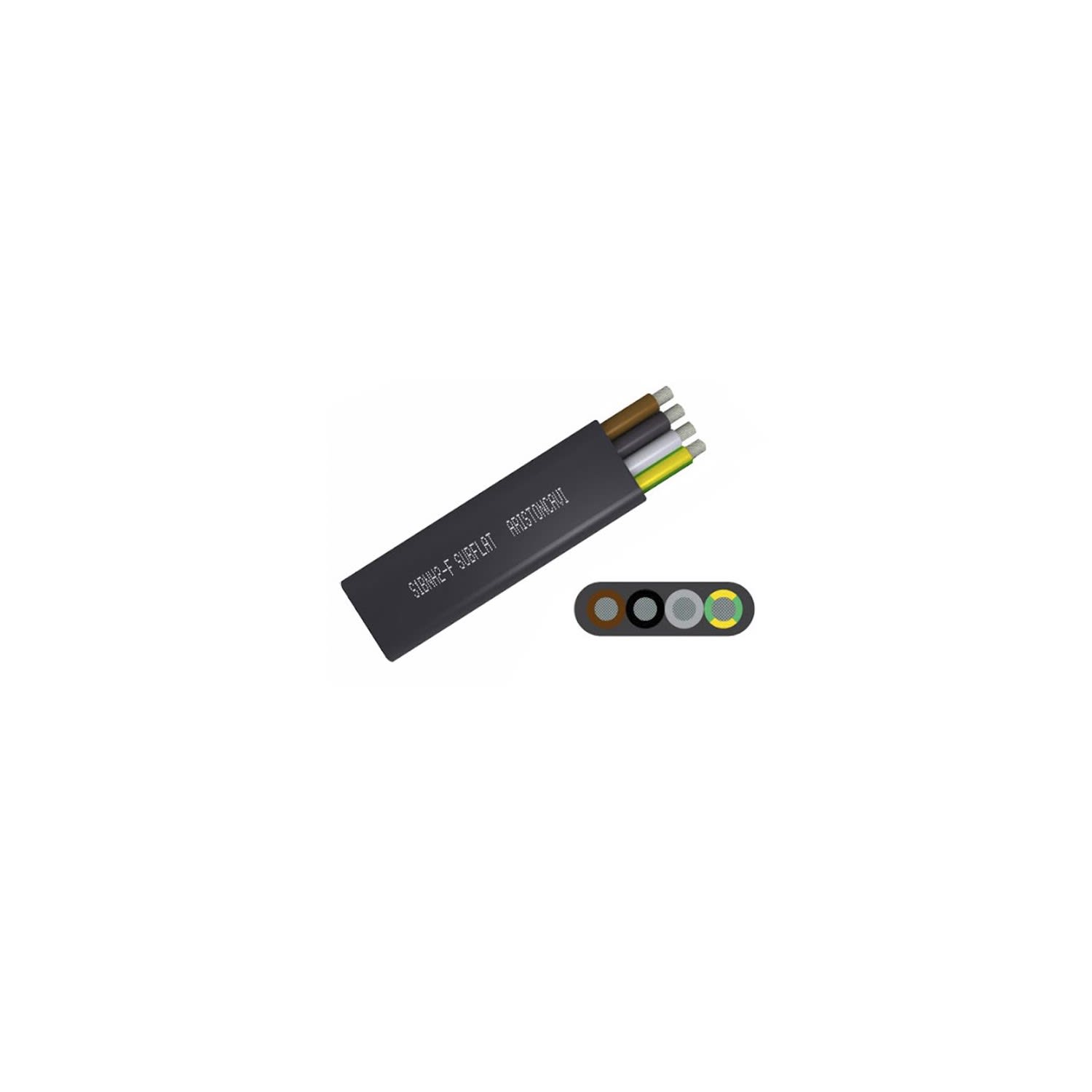 CABLE SUBFLAT PLANO GRUA/SUMERGIBLE 4G16MM2 1KV GOMA CLASE 5 X METRO LINEAL SUBFLAT ARISTONCAVI
