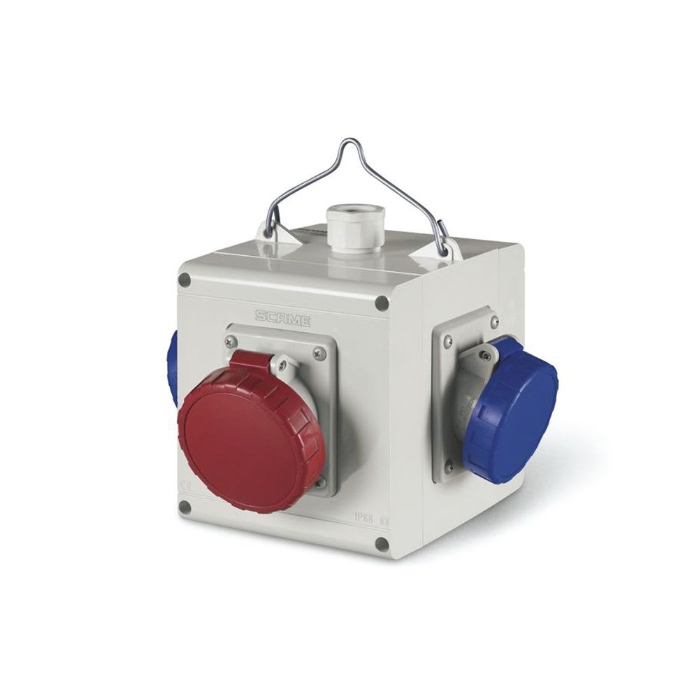 ADAPTADOR C/4 TOMACORRIENTES 2X16A+T 250V IP44 6H ADAPTO TRANSFORMADO SCAME