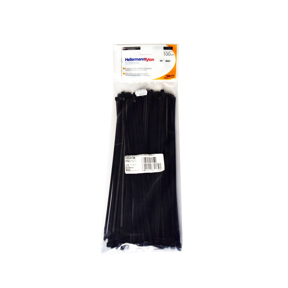 AMARRACABLE NEGRO 300X4.7MM X100UND UV 111-02214 HELLERMANNTYTON