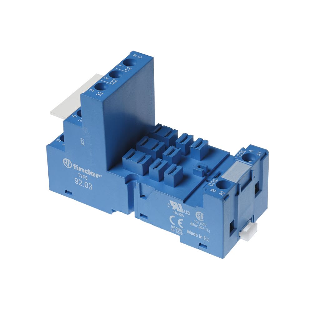BASE RECTANGULAR P/RELE 11 PINES 16A 250V MOD.6233 TIPO TORNILLO 9203SMA FINDER