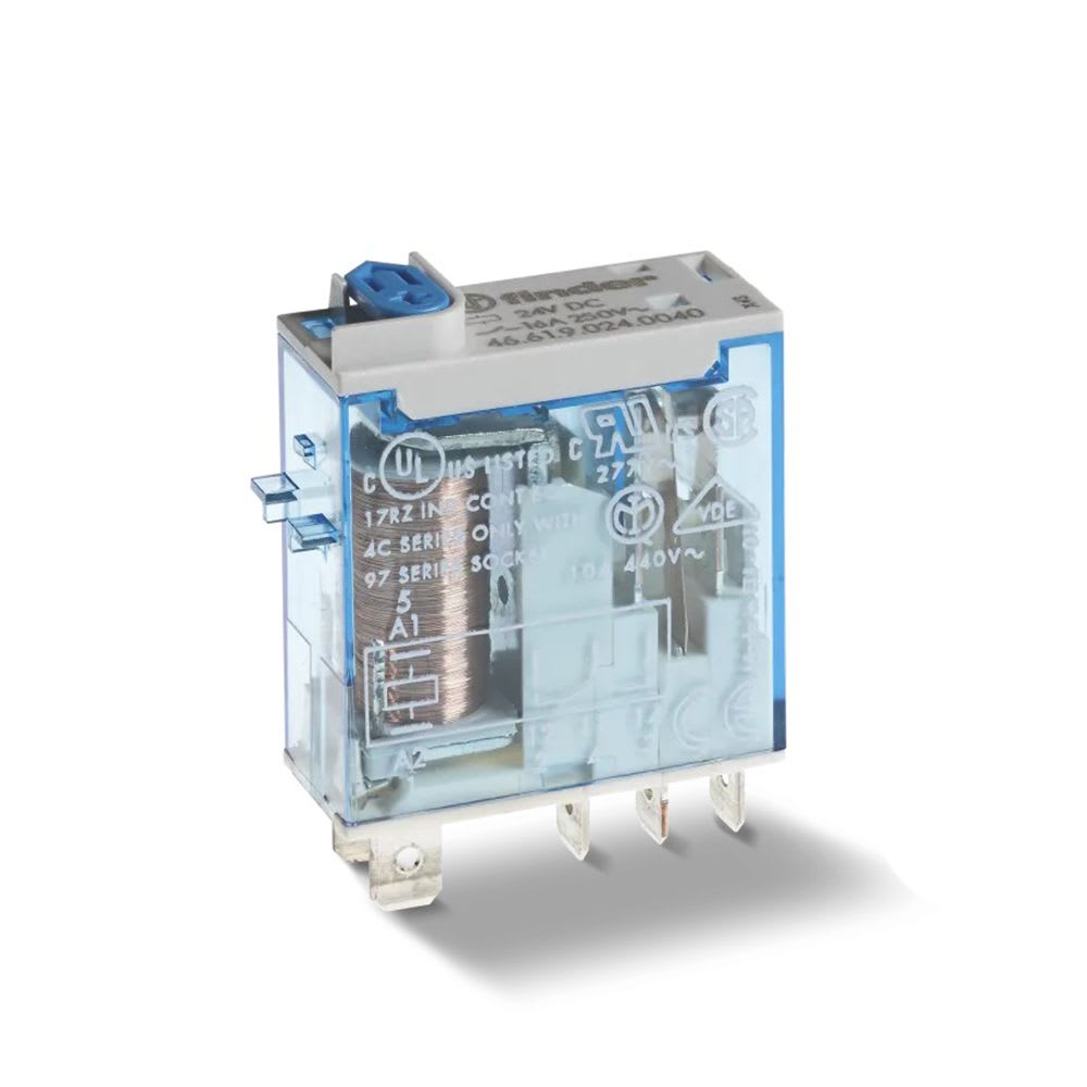 RELE 8 PINES 24VCD 2NA/NC 8A 250V C/INDICADOR MECANICO 465290240040 FINDER