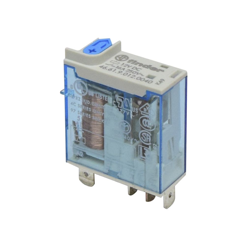 RELE5 PINES 12VCD 1NA/NC 16A 250V C/INDICADOR MECANICO 466190120040 FINDER1