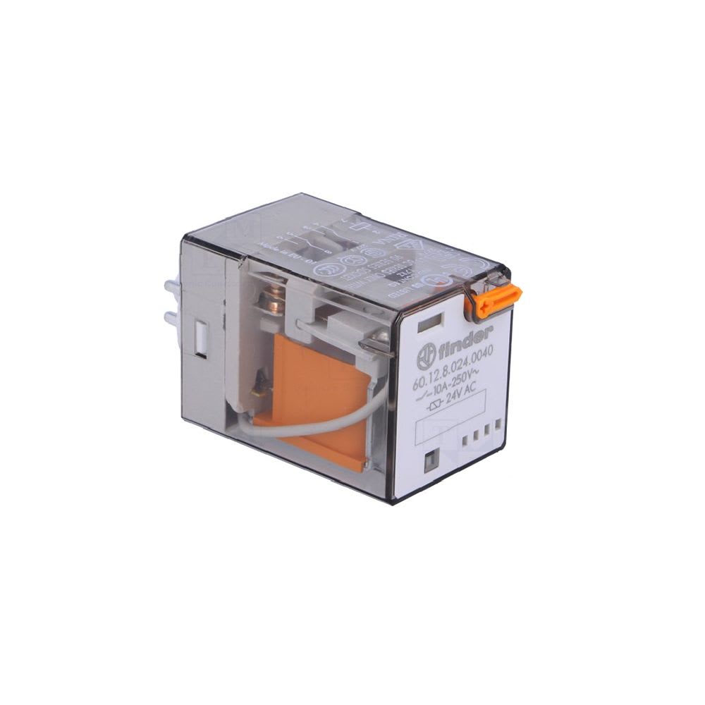 RELE8 PINES 24VAC 2NA/NC 10A 250V C/INDICADOR MECANICO 601280240040 FINDER