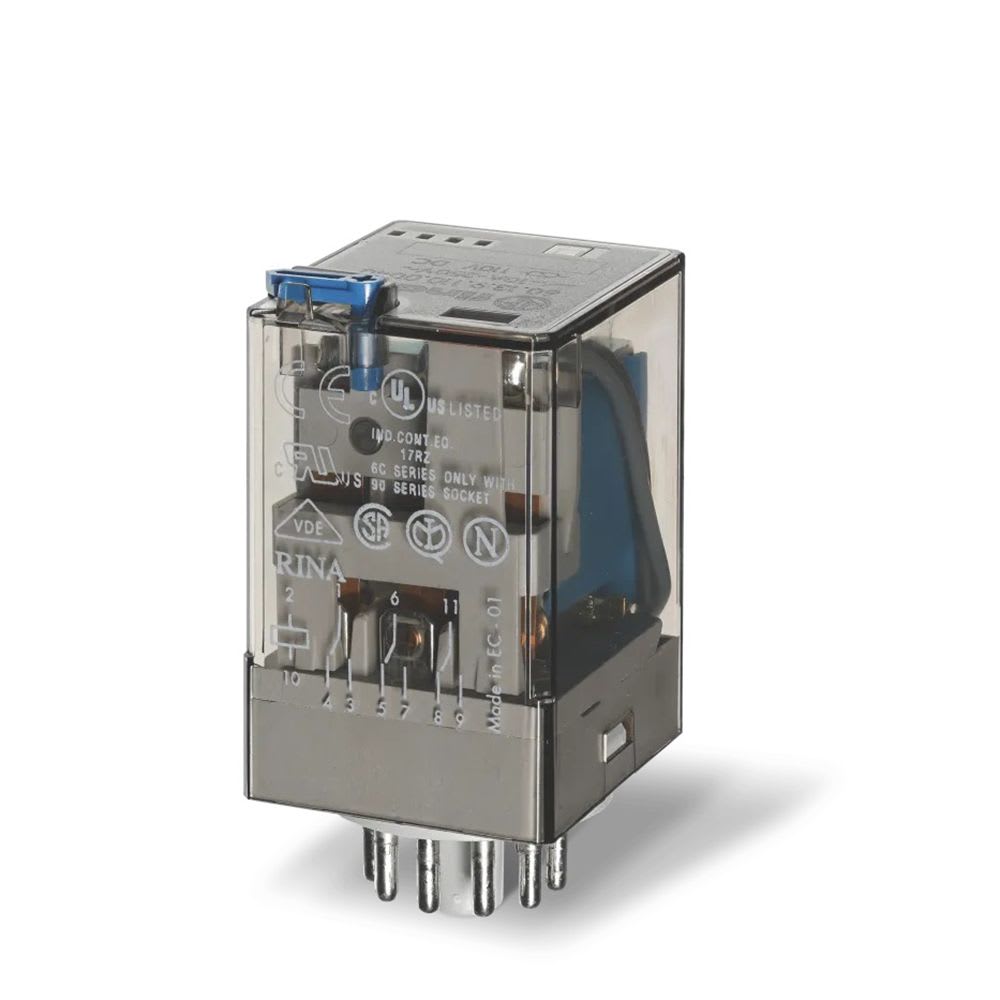 RELE8 PINES 110VAC 2NA/NC 10A 250V C/INDICADOR MECANICO 601281100040 FINDER