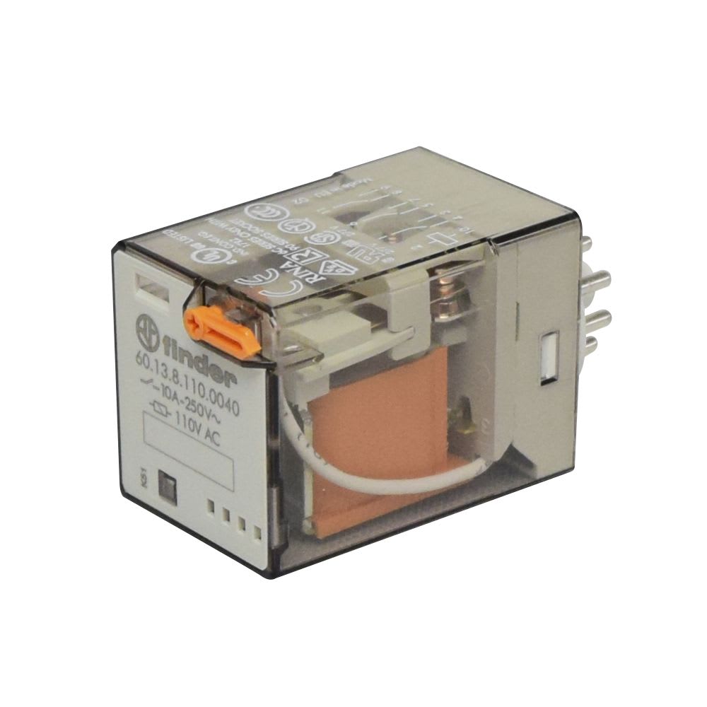 RELE11 PINES 110VAC 3NA/NC 10A 250V C/INDICADOR MECANICO 601381100040 FINDER1