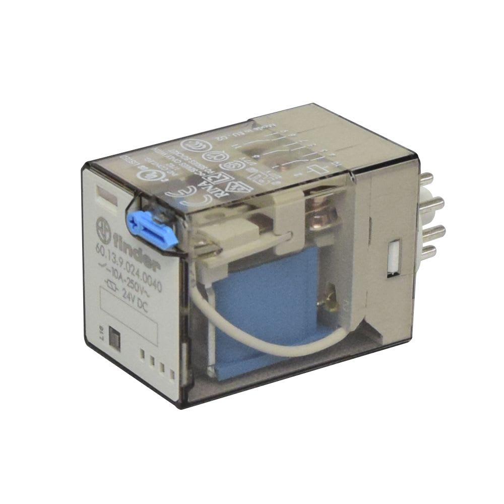 RELE11 PINES 24VCD 3NA/NC 10A 250V C/INDICADOR MECANICO 601390240040 FINDER