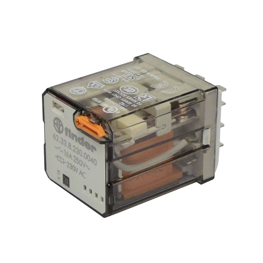 RELE11 PINES 230VAC 3NA/NC 16A 250V C/INDICADOR MECANICO 623382300040 FINDER1