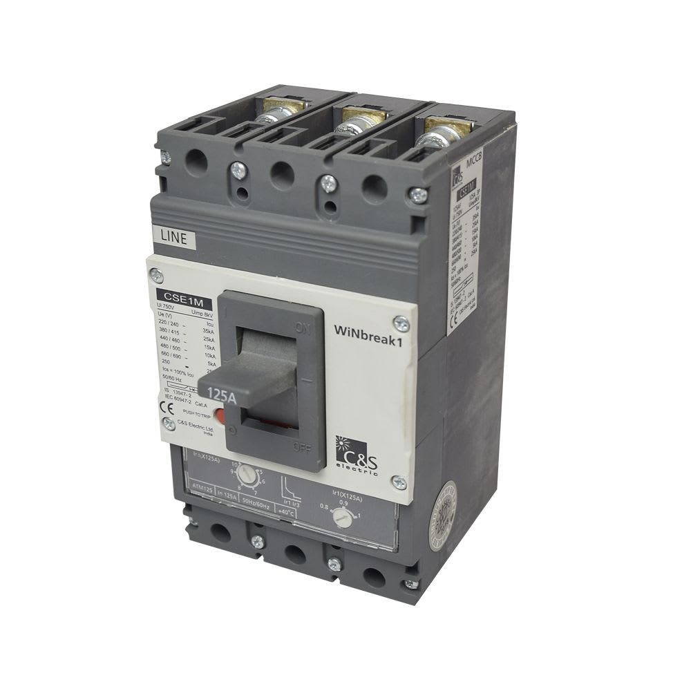 INTERRUPTOR TERMOMAGNETICO REGULABLE 3X100-125A(690V) 35/15KA 220/415V CSE1M125ATM3P-125A CONTROL SWITCHGEAR