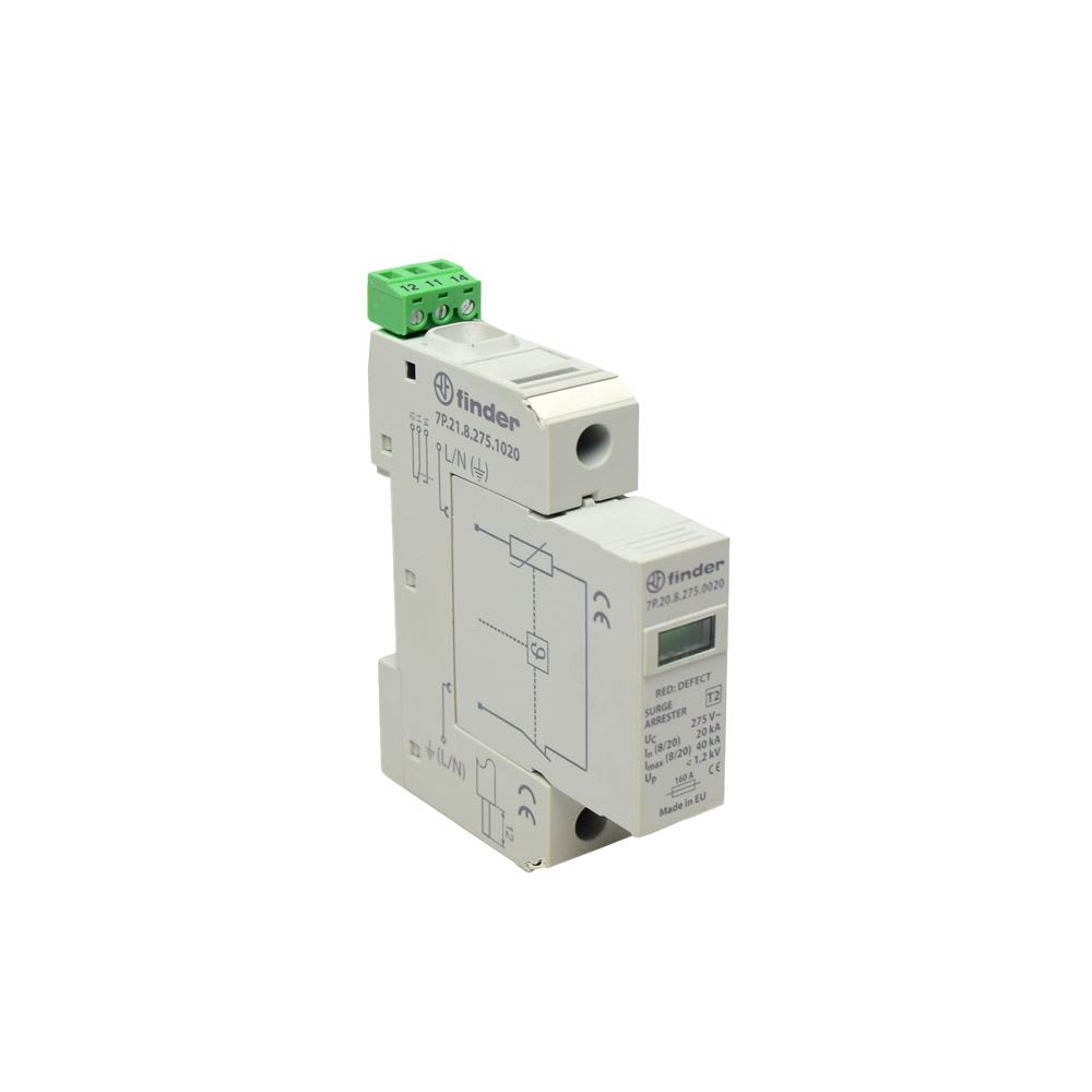 LIMITADOR DE SOBRETENSION T2 1P 20KA/40KA 230-275V 7P2182751020 FINDER1