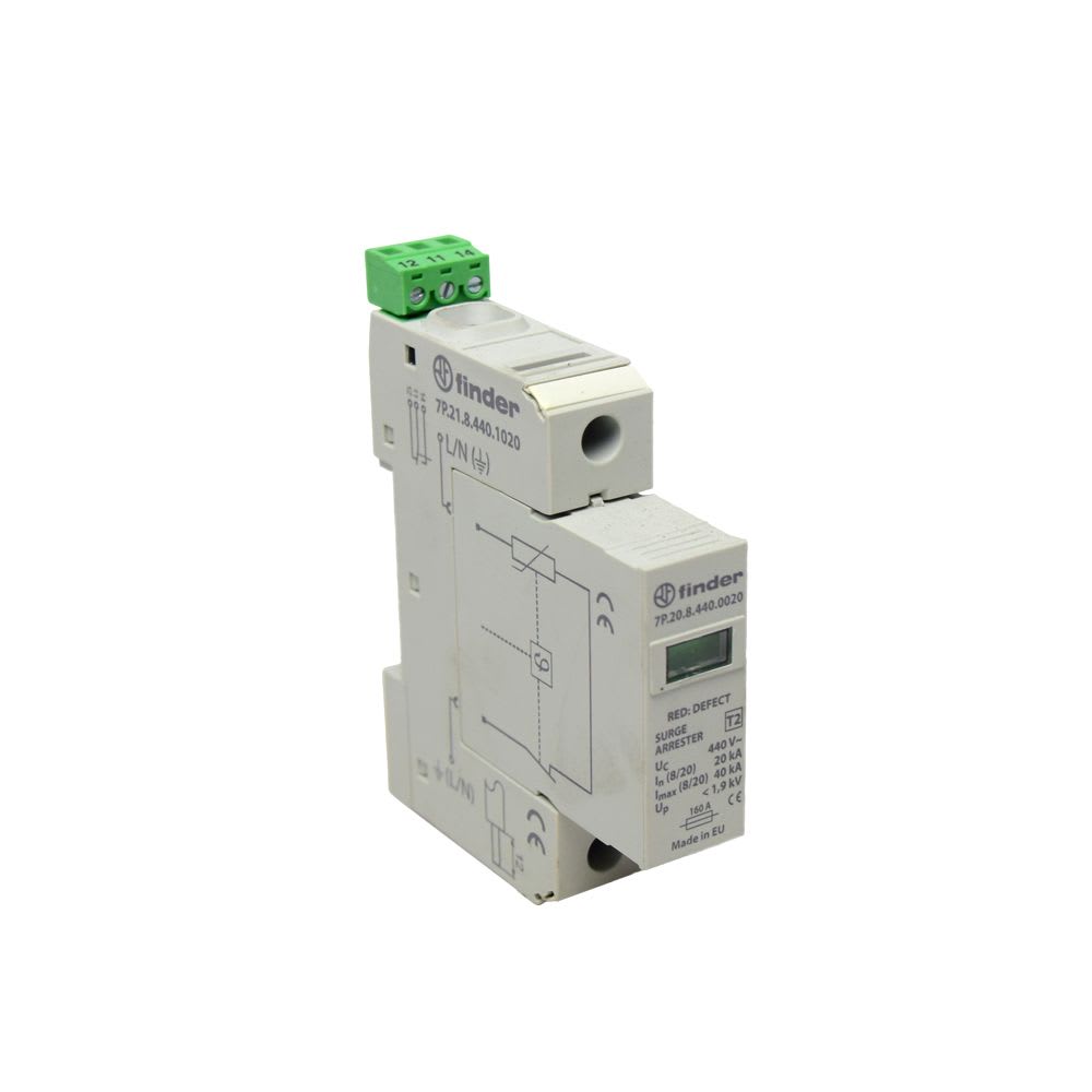 LIMITADOR DE SOBRETENSION T2 1P 20KA/40KA 400-440V 7P2184401020 FINDER1