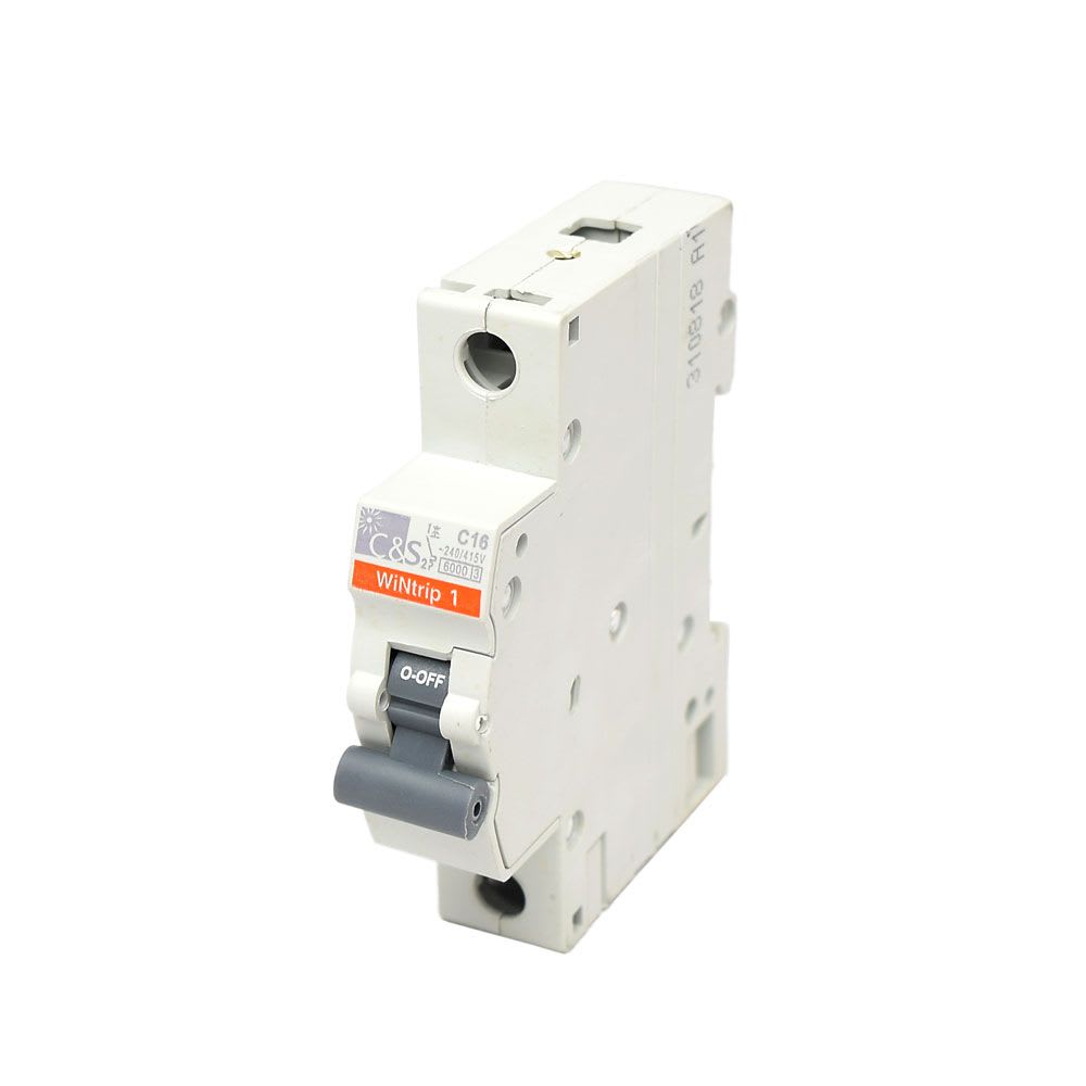 INTERRUPTOR TERMOMAGNETICO 1X16A 6KA 240/415V TIPO C DIN CSMBL1C16 CONTROL SWITCHGEAR1