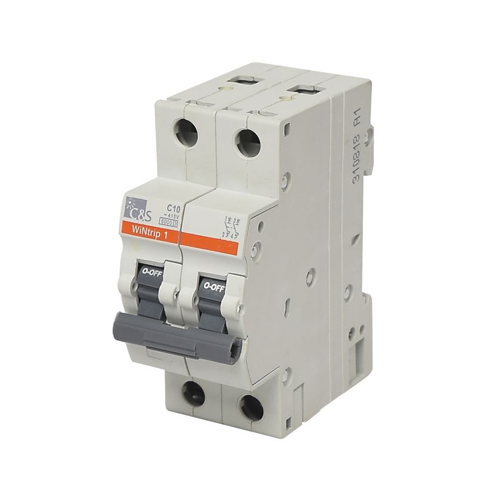INTERRUPTOR TERMOMAGNETICO 2X10A 6KA 240/415V TIPO C DIN CSMBL2C10 CONTROL SWITCHGEAR