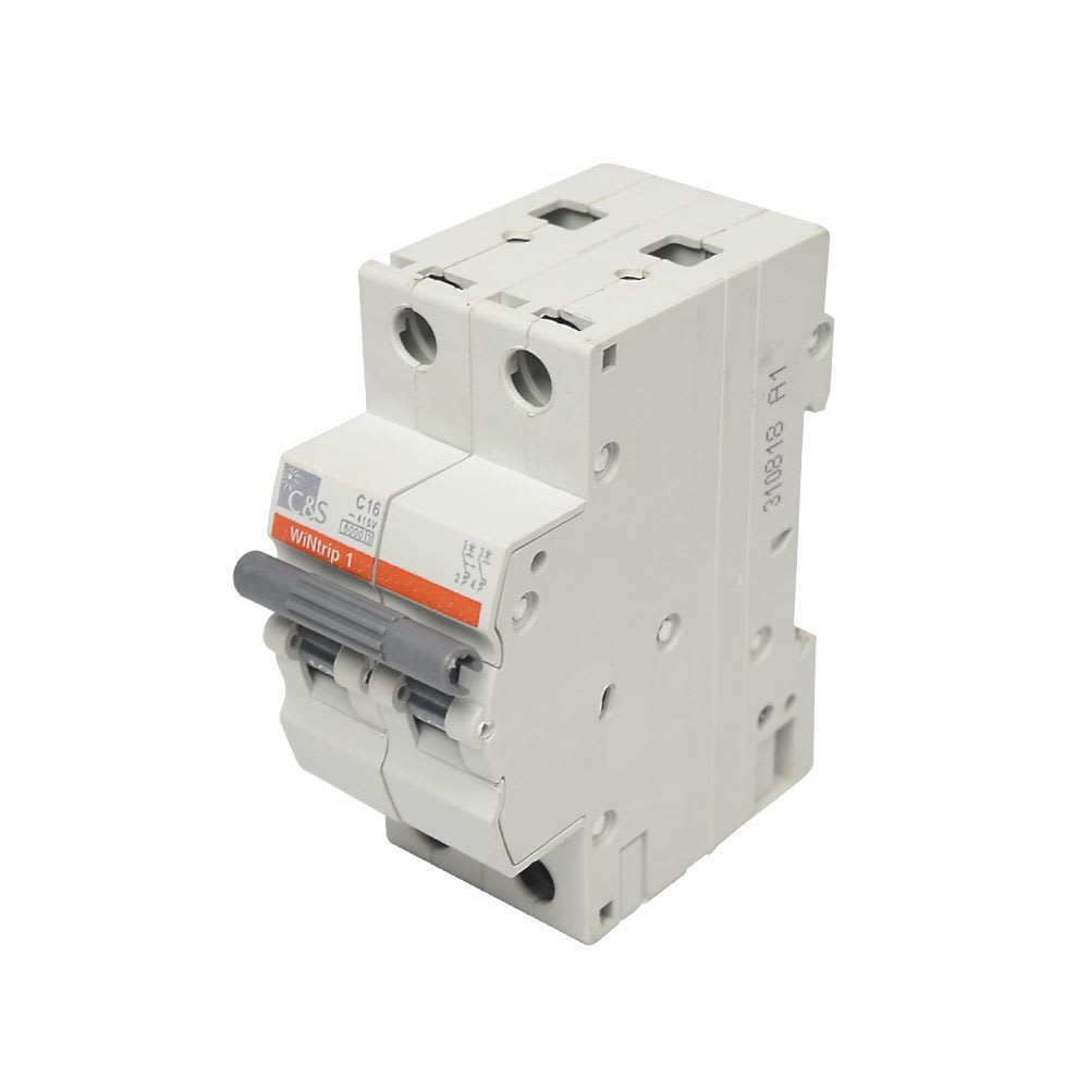 INTERRUPTOR TERMOMAGNETICO 2X16A 6KA 240/415V TIPO C DIN CSMBL2C16 CONTROL SWITCHGEAR