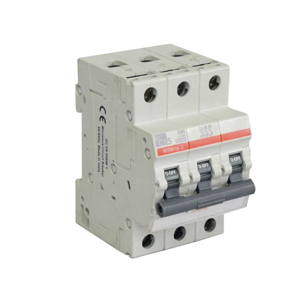 INTERRUPTOR TERMOMAGNETICO 3X63A 6KA 240/415V TIPO C DIN CSMBS3C63X CONTROL SWITCHGEAR