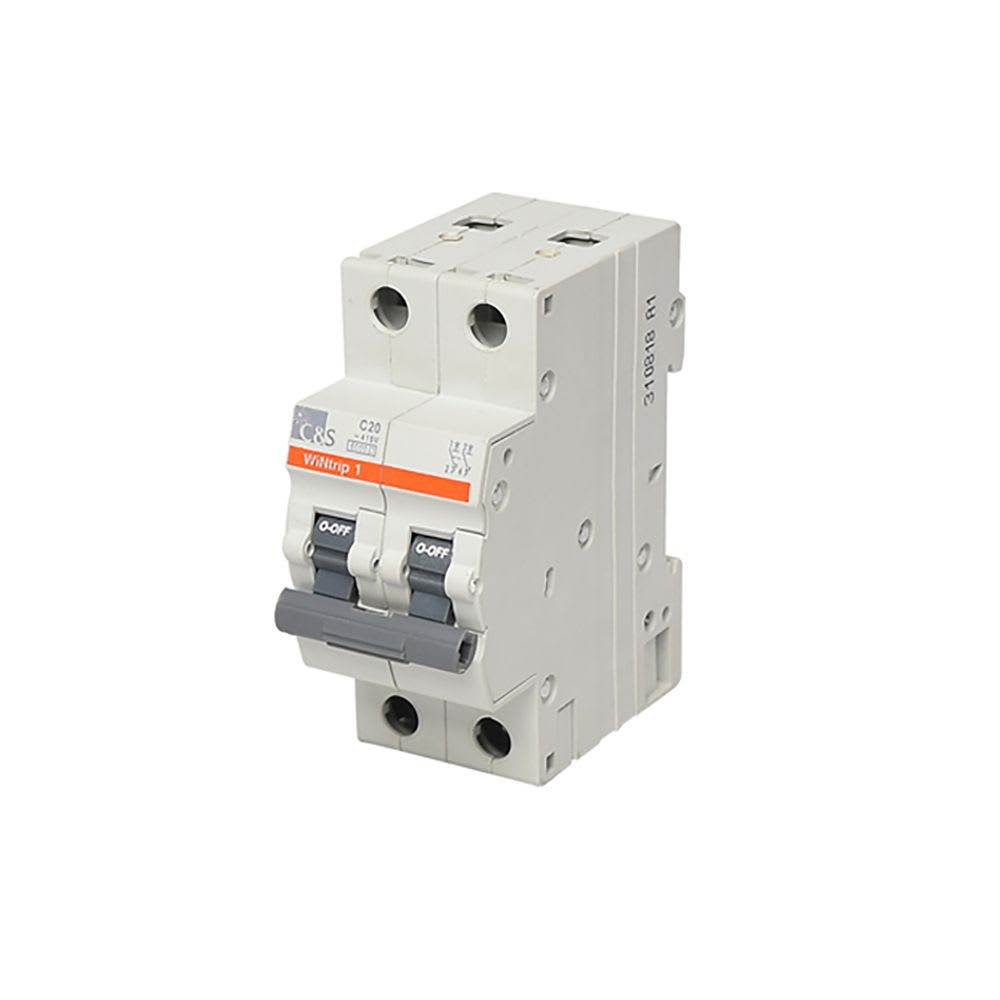 INTERRUPTOR TERMOMAGNETICO 2X6A 6KA 240/415V TIPO C DIN CSMBL2C06 CONTROL SWITCHGEAR