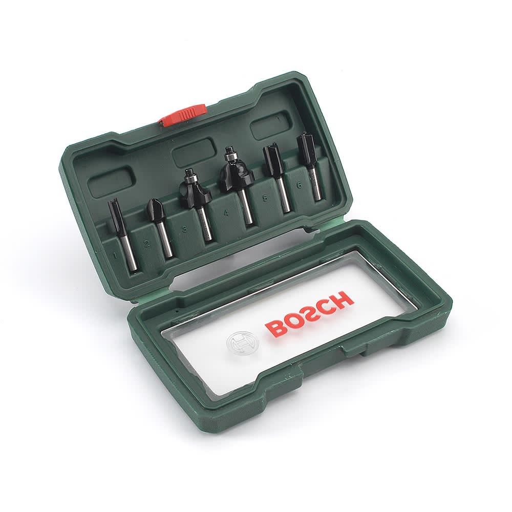 JUEGO DE FRESAS DE CORTE Y CONTORNO BOSCH STANDARD 1/4'' 6 PIEZAS BOSCH