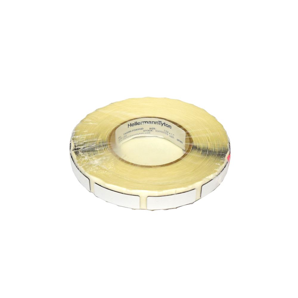 ETIQUETA AUTOADHESIVA FOAM 15X45MM BLANCO PARA TABLEROS X500 ETIQUETAS 596-00693 HELLERMANNTYTON