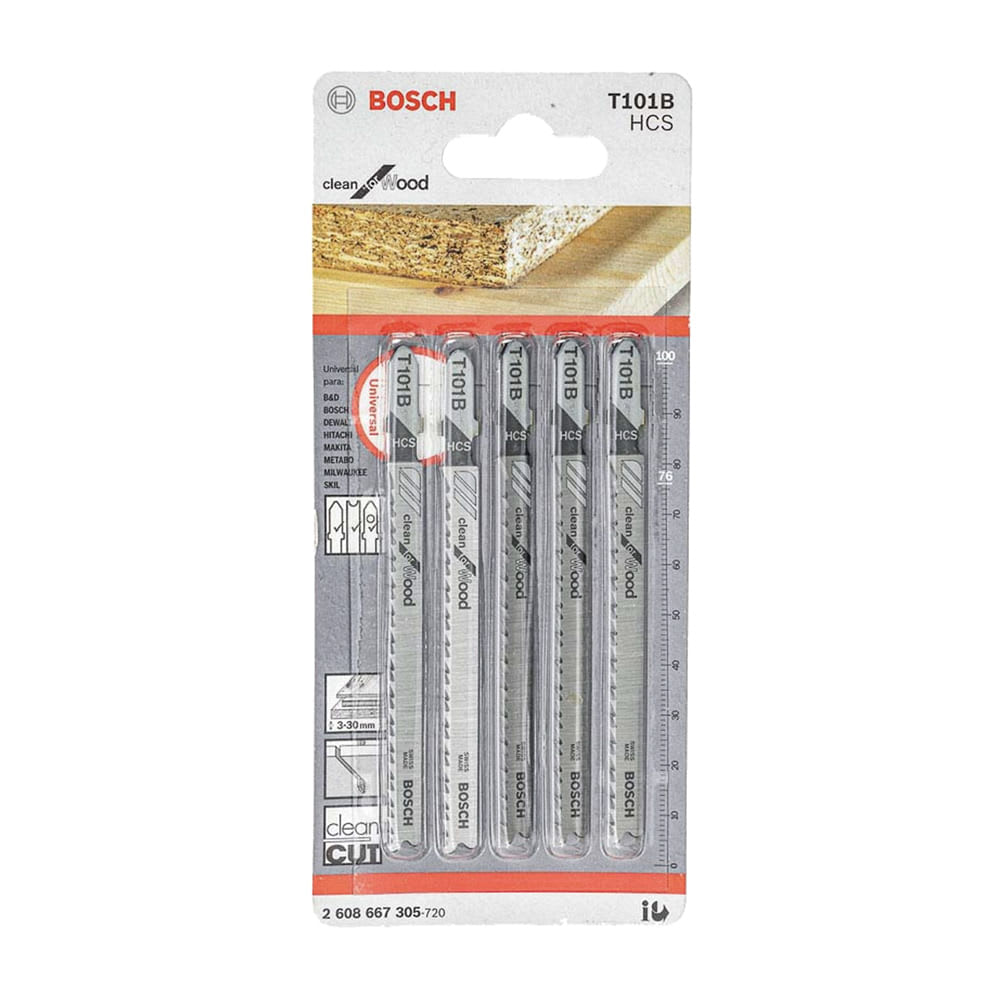 HOJA DE CALAR T101B CLEAN FOR WOOD 5 PIEZAS BOSCH1