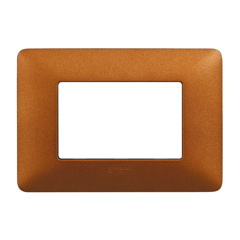 PLACA DE TECNOPOLIMERO 3 MODULOS ROJO TIERRA MATIX AM4803TRT BTICINO