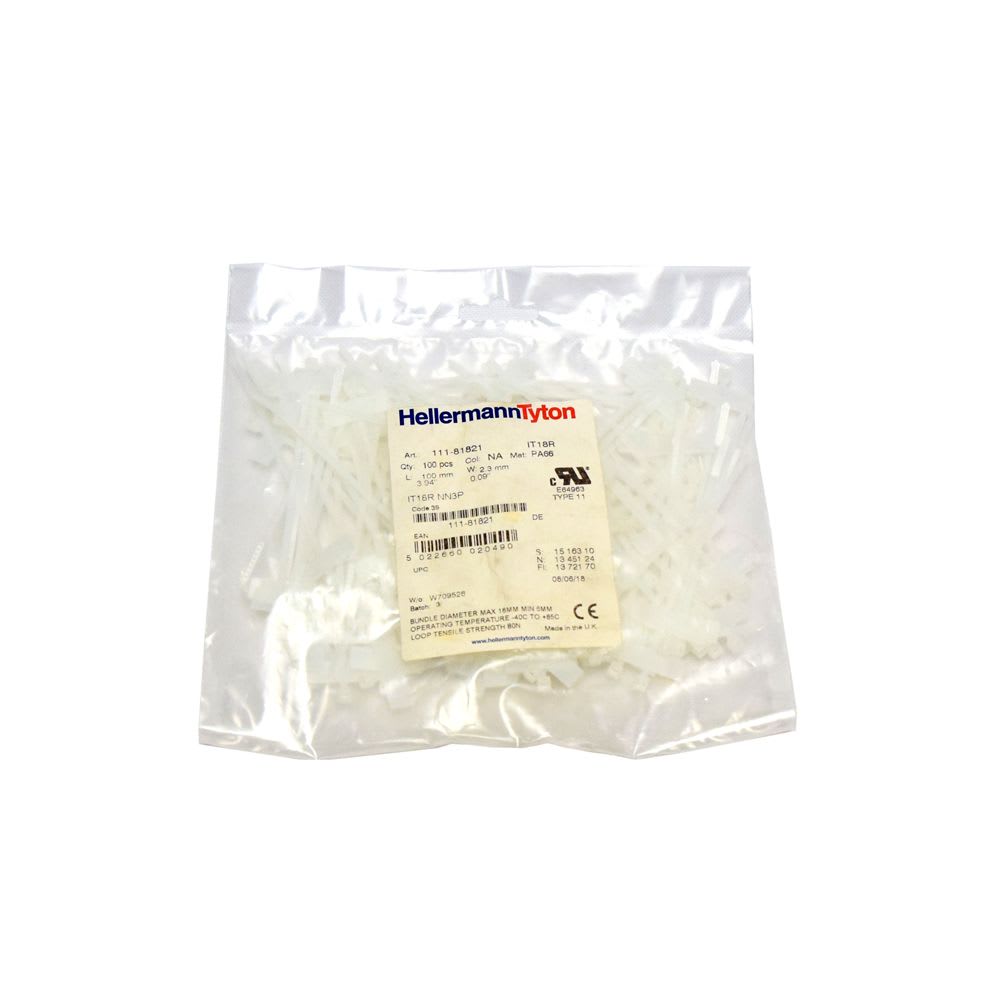 AMARRACABLE BLANCO PARA IDENTIFICACION 100X2.6MM X100UND 111-81821 HELLERMANNTYTON2