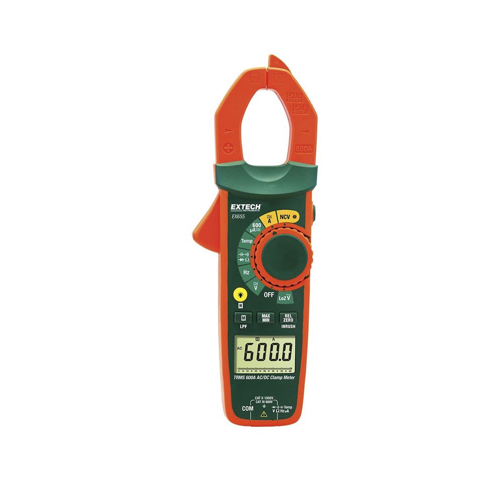 PINZA AMPERIMETRICA DIGITAL 600AAC/DC 1000VDC 750VAC TRMS EX655 EXTECH