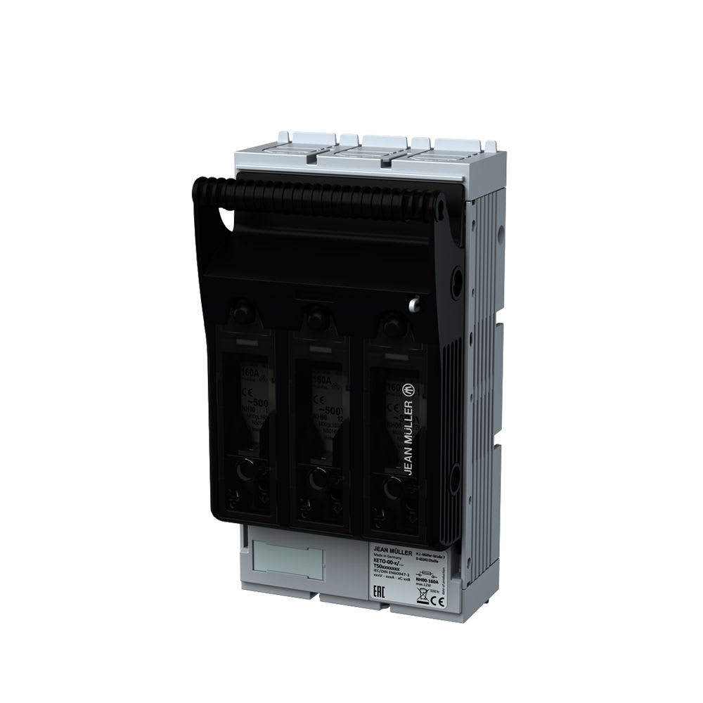 SECCIONADOR PORTAFUSIBLE TRIPOLAR HORIZONTAL 160A 120KA NH-00 TERMINAL 95MM T500553002 JEAN MULLER1
