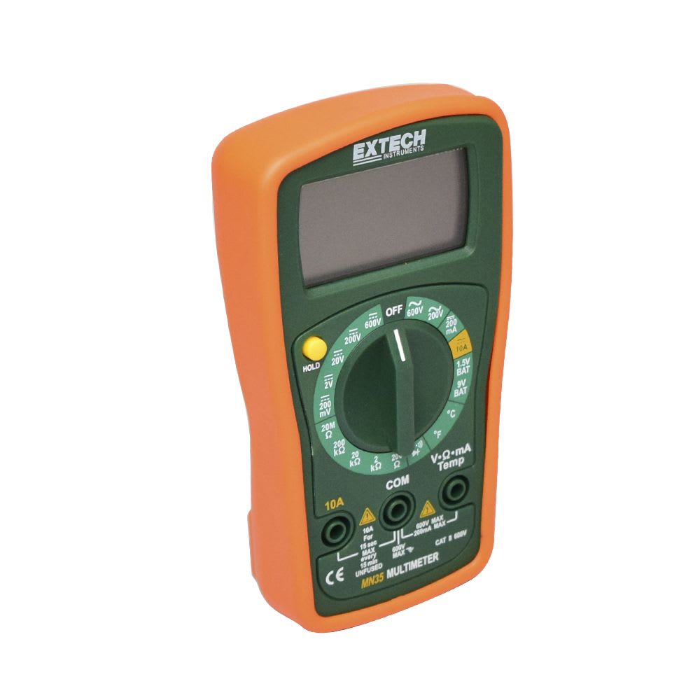 MULTIMETRO DIGITAL 600VAC/DC10AAC/DC 20MOHMS CAT II-600V MN35 EXTECH2
