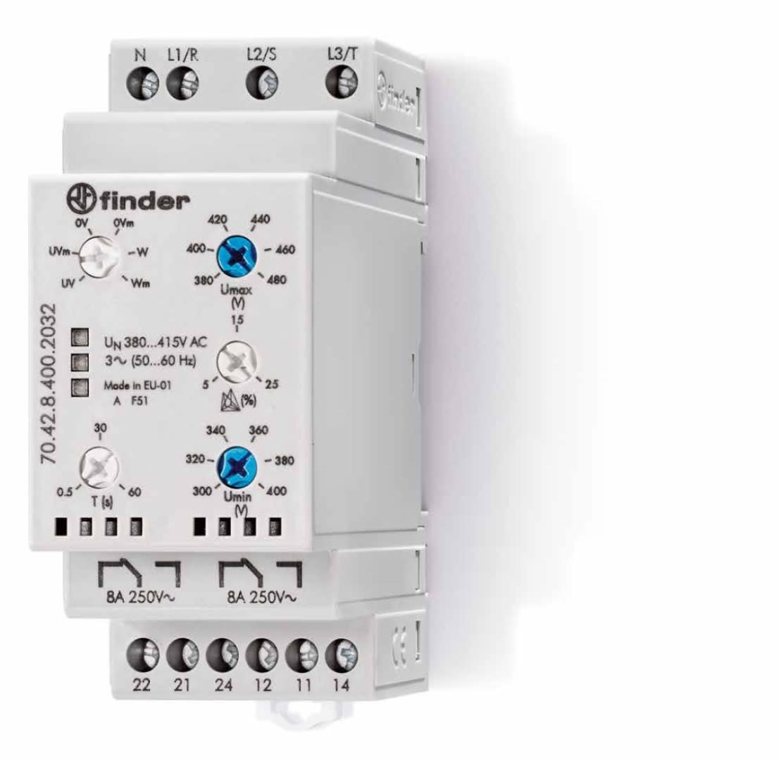 MONITOR TRIFASICO DE TENSION 704184002030 FINDER