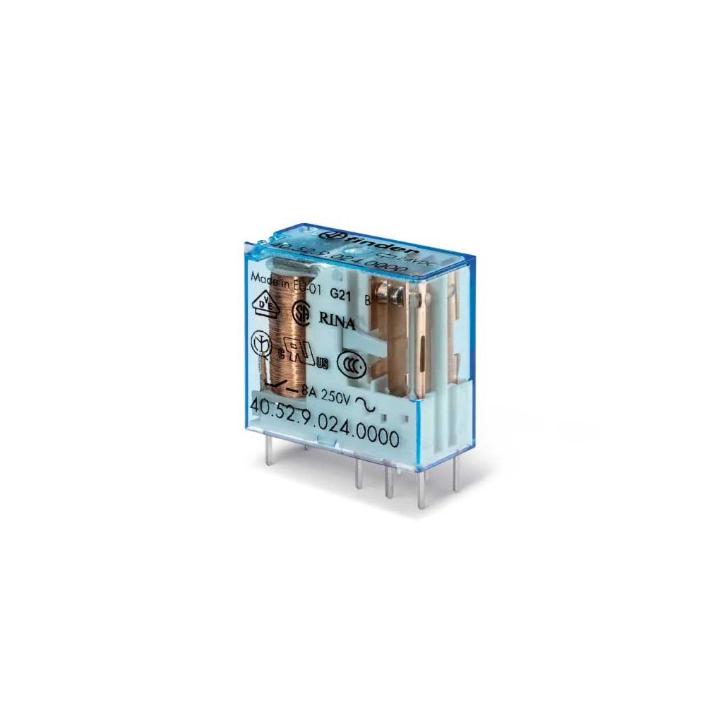 RELEENCHUFABLE 8 PINES 8A 24VDC 2NA 2NC PARA CIRCUITO IMPRESO 405270240000 FINDER